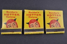 Vintage Snider’s Hotter Catsup Matchbooks 1958 lot of 3 Ohio Match Company picture