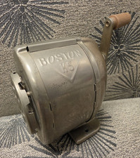 Vtg Boston Model KS Manual Pencil Sharpener Revolving 8 Hole Steel USA 3 Screws picture