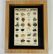 Vintage Famous Minerals of Southwest Luetcke Bisbee AZ Rock Display 24 Complete picture