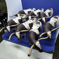 VINTAGE SCHLEICH - TEXAS LONG HORN BULL - 13721- D-73527 - RETIRED PACK OF 6 picture