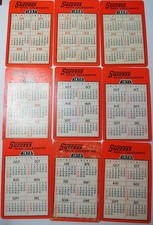 LOT 9 SUCCESS DESK ADVERTISING POCKET CALENDAR 1957-58-59-62-70-71-72-74-75 picture