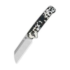 QSP Penguin Slip Joint Folding Knife Black/White CF Handle 20CV QS130J-G1 picture