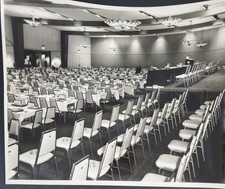 1960s Conference Hall Hotel Convention Meeting Chairs Ashtrays Vtg Press Photo picture