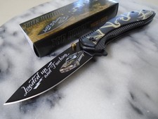 Smokey & The Bandit Pontiac Firebird Assisted Open Pocket Knife Folder Blade New picture
