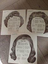 6 Vintage 1950s 1960s Reveille Coif Cards Hair Styling Preview Charts Cut Outs picture