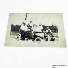 1916 Washington Island Wisconsin Group in Antique Car Postcard - Danty Greetings picture