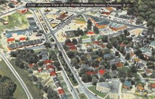 Postcard SC: Aerial View, Five Points, Columbia, South Carolina, Vintage Linen picture