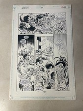 SCARE TACTICS #10 ORIGINAL COMIC ART 1998 FANG BATTLES SLITHER wild page picture