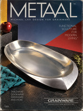 Vtg 1989 Michael Lax METAAL ML-7515 Grainware Sculptural Aluminum Platter 17