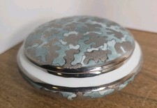 Royal Porzellan KPM Bavaria Germany Hand Decorated Silver Overlay Trinket Box  picture