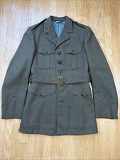 Cavalier Military Jacket Vintage Size 38R Green Wool Blend Army Green  Belt picture
