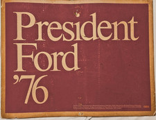 Vintage Original 1976 Gerald Ford President Campaign Poster Sign Red White picture