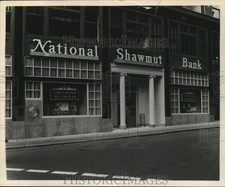 1955 Press Photo New South Station Office of National Shawmut Bank, Boston, MA picture