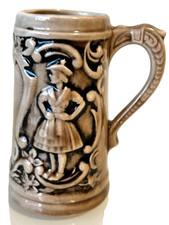 VTG 1977 Barware AN Enterprises Miniature Beer Stein Ceramic German Folk Relief picture