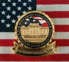 Actual President Donald J Trump #45 Make America Great Again MAGA Challenge Coin picture
