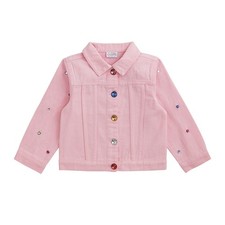 Mud Pie Baby Girl's Kids Pink Jewel Denim Jacket picture