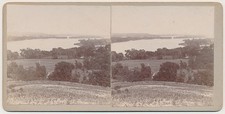 IOWA STEREOVIEW - Mississippi River at Buffalo - F Bald 1890s picture