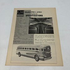 1940s GM GMC PDA-3703 Bus Coach Sales Brochure Condensed Specifications Diesel picture