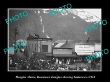 OLD 8x6 HISTORIC PHOTO OF DOUGLAS ALASKA VIEW OF THE TOWN SHOPS c1910 picture