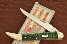 RARE CASE XX USA SFO BERMUDA GREEN IVY BONE SCROLL MEDIUM TOOTHPICK KNIFE (37511 picture