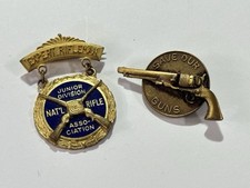 Vintage Grandpa Estate NRA Junior Division ‘Save Our Guns’ Revolver Pin Lot picture