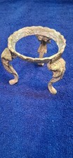 VTG Chippendale Leg Tripod Brass Stand Display Object Holder 3 3/8”T 3 3/8”Diam picture