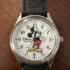 Vintage Working Disney Time Works Mickey Mouse Watch Japan Qtz  picture