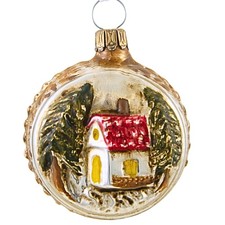 Marolin 2.00In Ball With House,, Vintage German Glass 2011009 picture