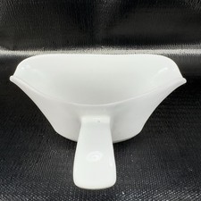 Vintage Frankoma Double Sided Gravy Boat White Pottery Stoneware Container VTG picture
