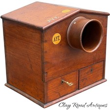 Antique 19th C walnut  Aye No Voting Ballot Box Political Election mason masonic picture