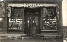 Clinton IA Claus Kruse Storefront c1900s-10s Real Photo Vintage Postcard bhn picture