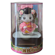 Solar Powered Dancing Maiko Geisha Doll Japanese Bobblehead Kyoto Souvenir Japan picture