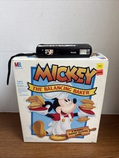 VTG 1990 Mickey Mouse the Balancing Baker Game in Box Milton Bradley + Camera picture