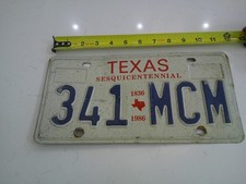 VINTAGE 1986 TEXAS 342-MCM LICENSE PLATE FARM FRESH RAISED LETTER VEHICLE RARE picture