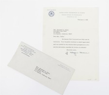 J. Edgar Hoover SIGNED Letter FBI Watermarked Paper w. Envelope February 4, 1969 picture