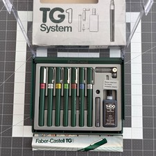 Vintage Faber-Castell TG1 System Technical Pen Set with Higgins T-100 Ink NOS picture