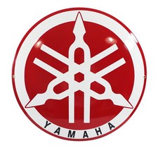 Enamel plaque YAMAHA ⌀ 50 cm LOGO collectable sign motorcycle metal emblem picture
