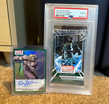 2023 UD Marvel Platinum Sabretooth #189 Grant Auto 1/5 + PSA 8 pack Doom Art picture