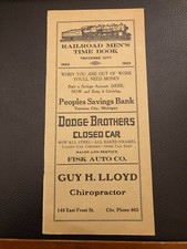Antique 1922-1923 Traverse City Michigan Advertising, Railroad Mens Time Book picture