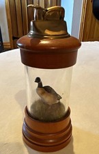 Vintage 1950s Evans Diorama Table Lighter Canada Goose Lucite Wood Working. picture