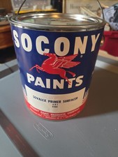 Vintage 1940s SOCONY Pegasus Primer Full(NOS) Paint Can Gallon Gas Oil #Q picture