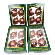 Vintage Glass Christmas Ornament Lot Teardrop 4.5