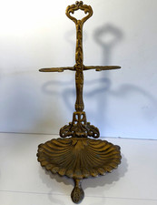 Vintage ROYAL Cast Metal Victorian Clam Shell Hearth Stand Umbrella Holder 16.5