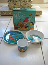 Vintage Disney The Little Mermaid 3Pc Melamine Dish Set Zak Designs Ariel * NEW* picture