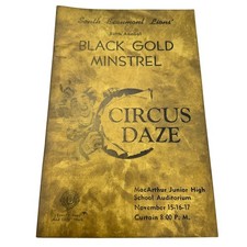 Vintage 1954 South Beaumont Lions Club Black Gold Minstrel Circus Daze Program picture