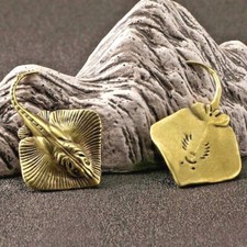 Brass Ray Figurine Small Fish Statue Animal Figurines Toys Desktop Decoration picture