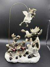 BIG SKY CARVERS MOUNTAIN MOOSES CHOIR OF MOOSE CHRISTMAS FIGURINE + ANGEL   picture