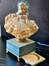 Vintage 1950s Doll Vanity Music Box with Powder Puff Drawer –Working Musical Box picture