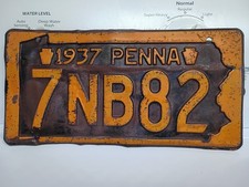 1937 Pennsylvania License Plate Rare With Keystones  picture