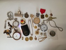 Estate Junk Drawer Lot Vintage pocket watch money clip money clip pendants  picture
